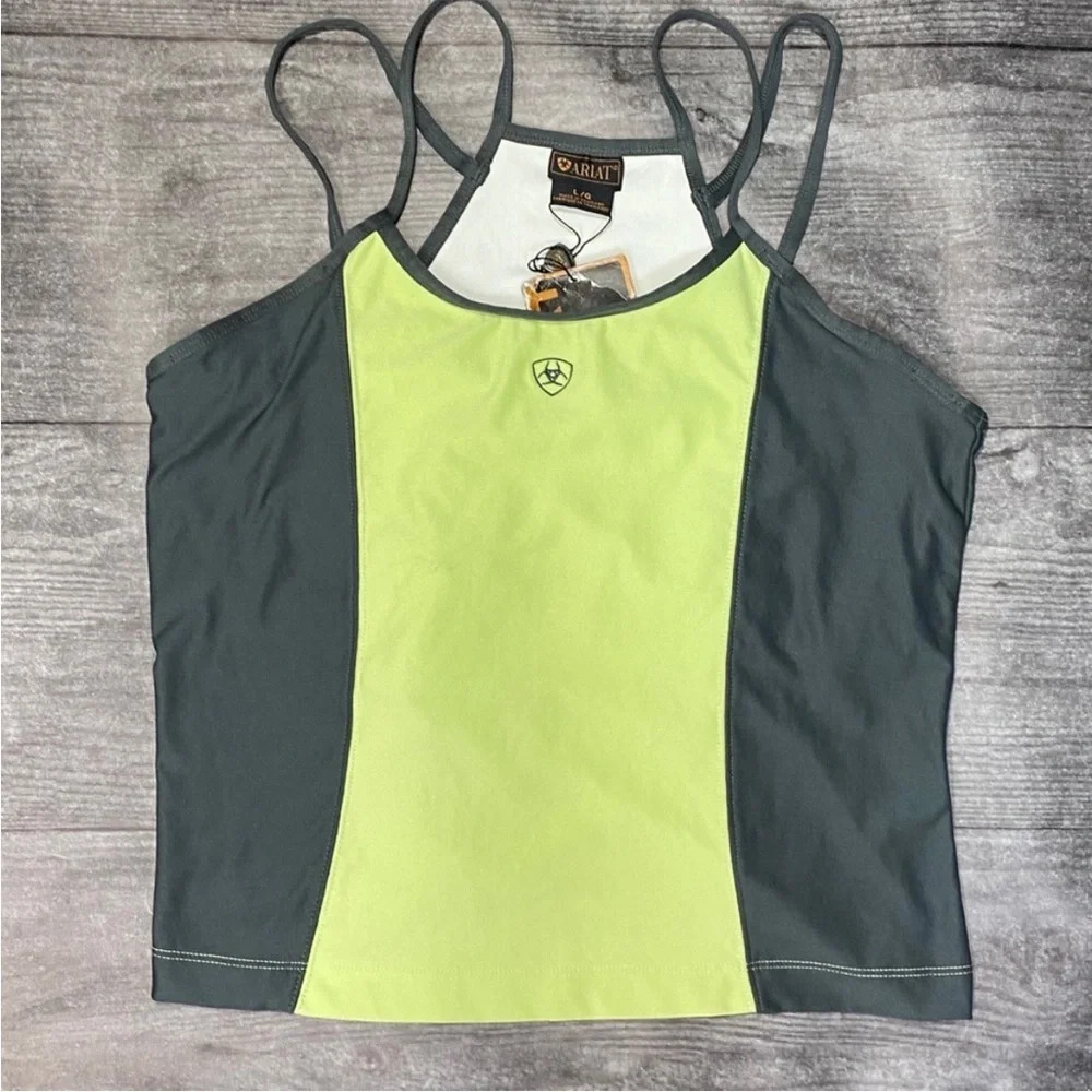 Ariat Women Moisture Movement Technology Double Strap Built in Bra‎ Tank LRG NWT